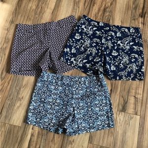 WHBM lot of 3 pair 5" inseam shorts. Size 6
